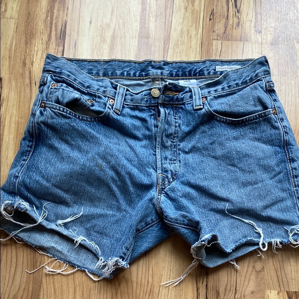 Levi's Blue Distressed Jean Shorts Summer Style